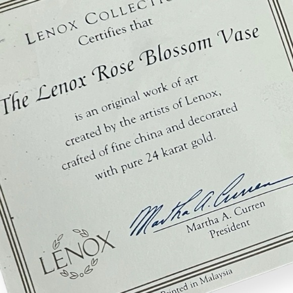 Lenox rose blossom bud vase limited edition Lenox Collections - Picture 6 of 6